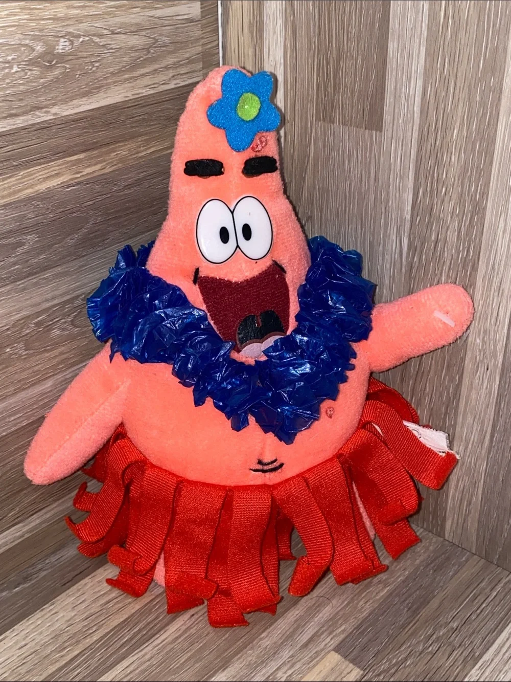 SpongeBob SquarePants vintage Patrick star in Blue Lei and Red Hula Skirt